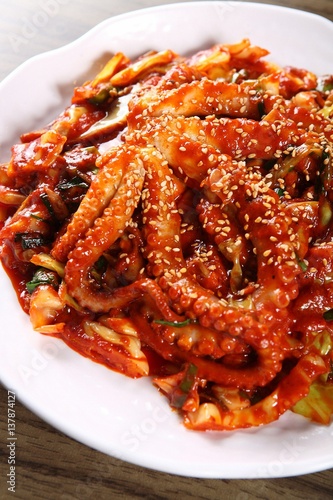 Stir-fried Octopus. Nakji-bokkeum.