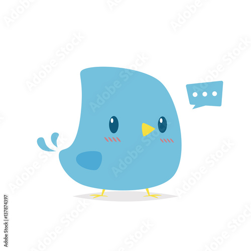 Blue bird cartoon vector