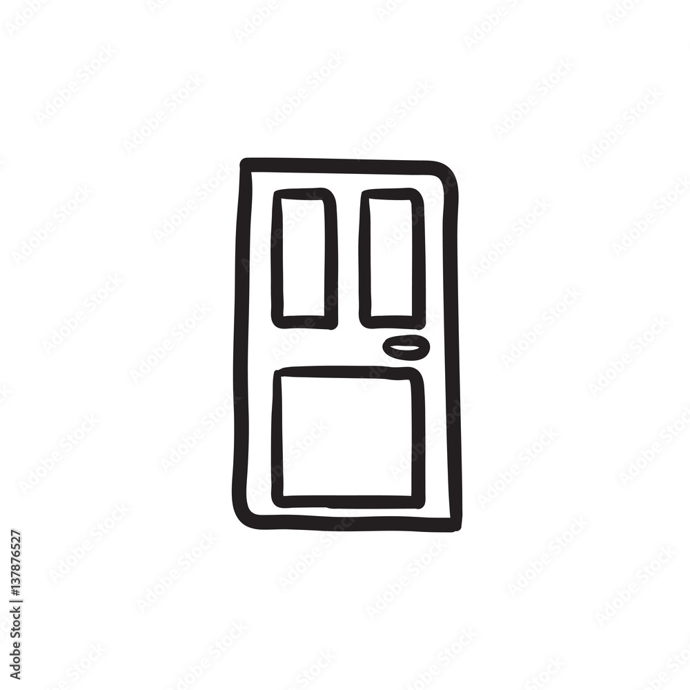 Front door sketch icon. Front door sketch icon.