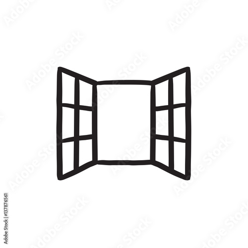 Open windows sketch icon.