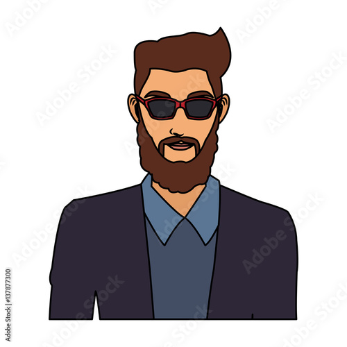 portrait handsome young man icon image vector illustration design 