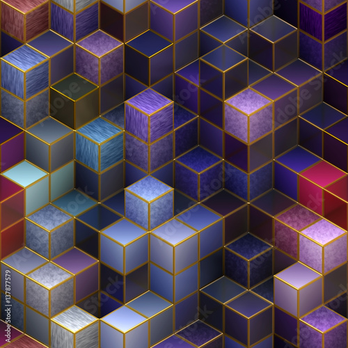 Seamless  3D cubic abstract pattern
