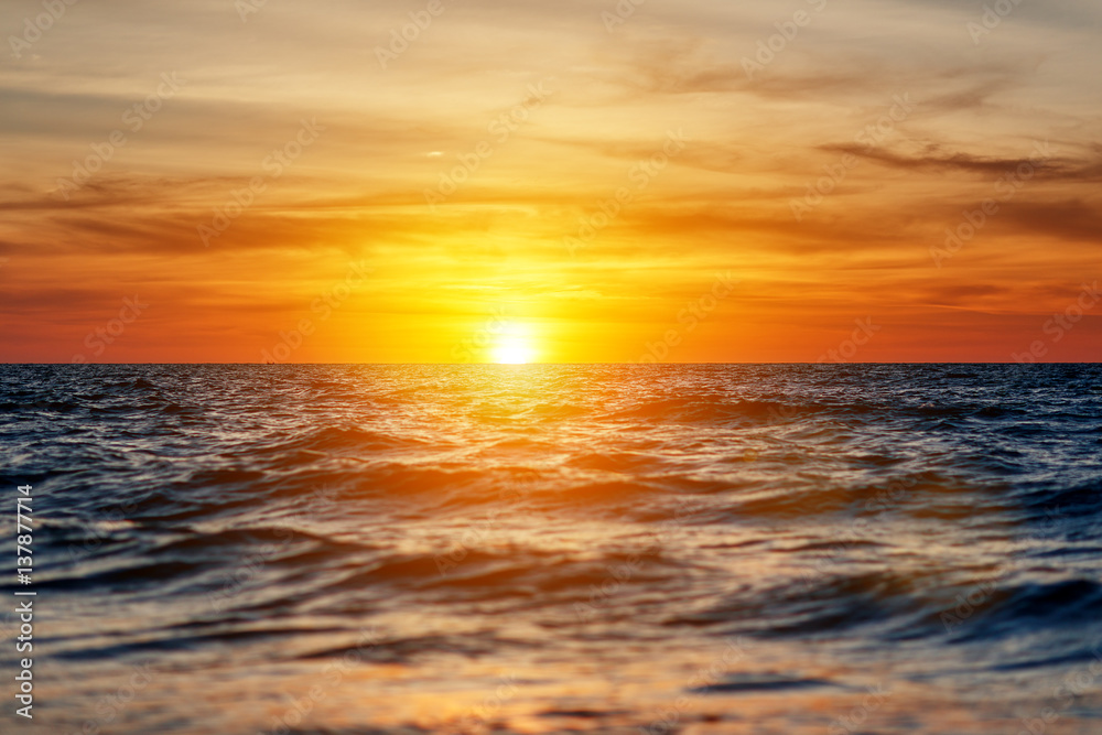 beautiful sunset in the sea