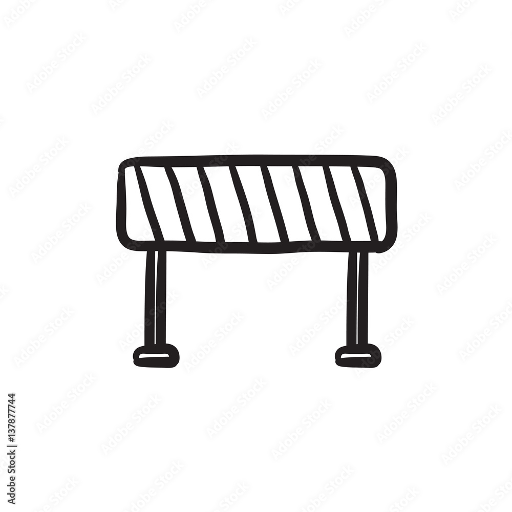 Road barrier sketch icon. Road barrier sketch icon.