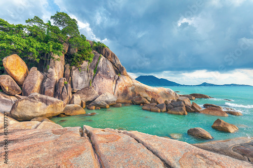Hin Ta and Hin Yai Rocks. A famous place on the island of Koh Samui in Thailand.