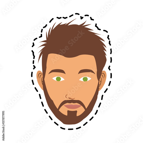 face of handsome young man icon image vector illustration design 