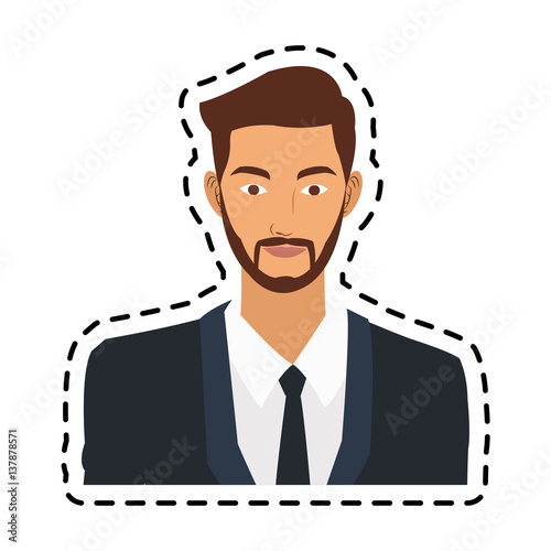 portrait handsome young man icon image vector illustration design 