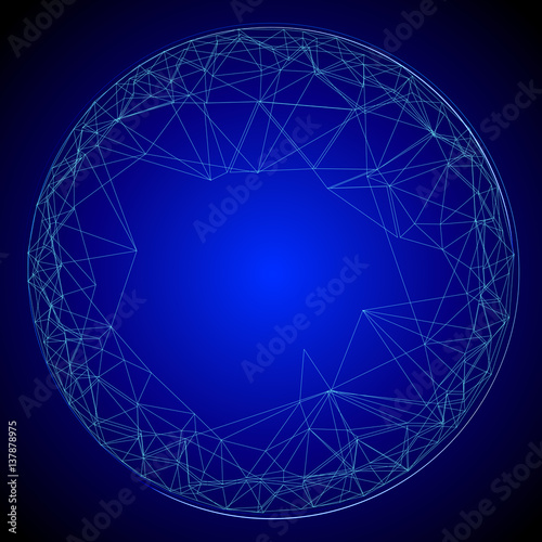 Round futuristic blue structure - vector illutration 