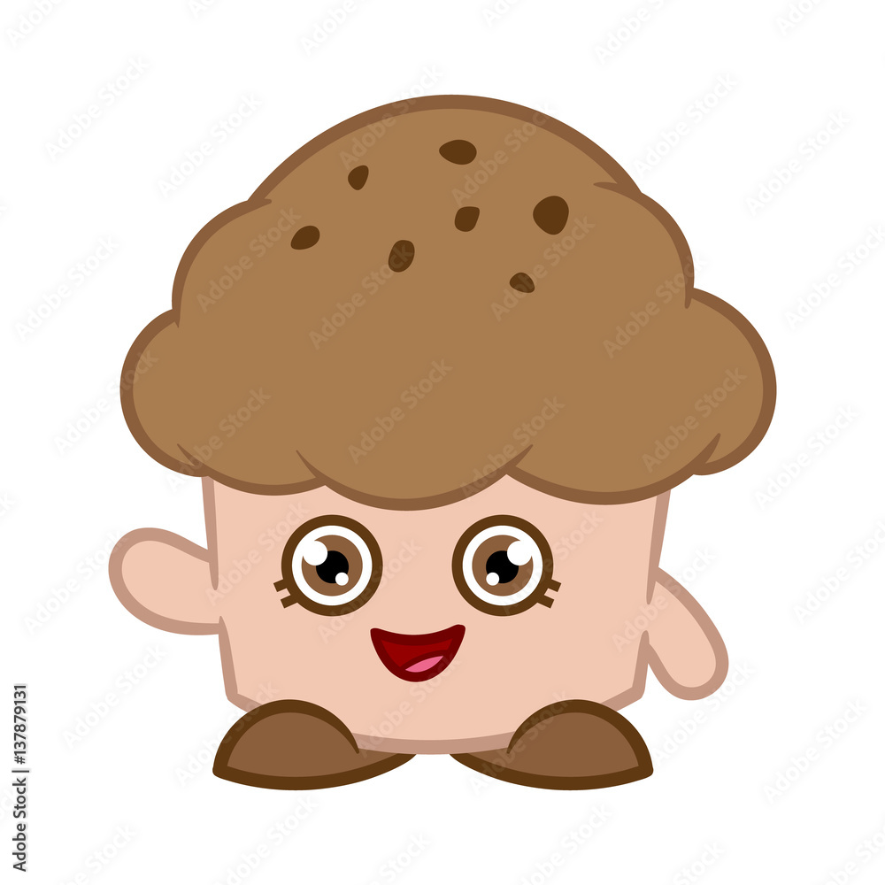 Cartoon Chocolate Muffin Vector Illustration Cartoon Chocolate Muffin Vector Illustration