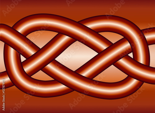 Business template or cover with metallic knot - vector illustration