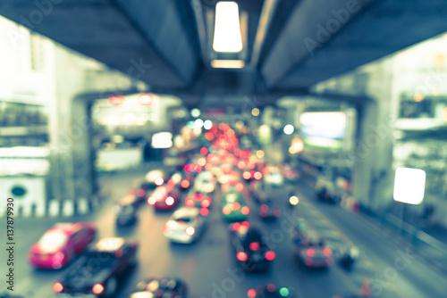 abstract blur traffic in Bangkok City, Thailand
