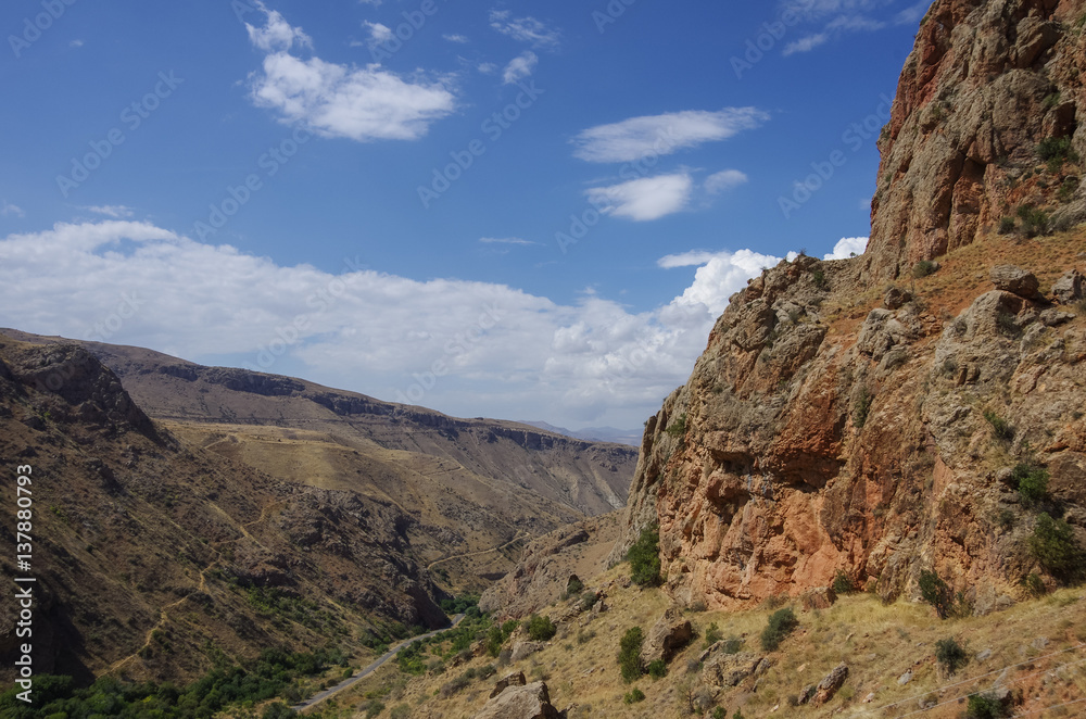 Noravank Gorge. Road to Noravank monastery. Armenia