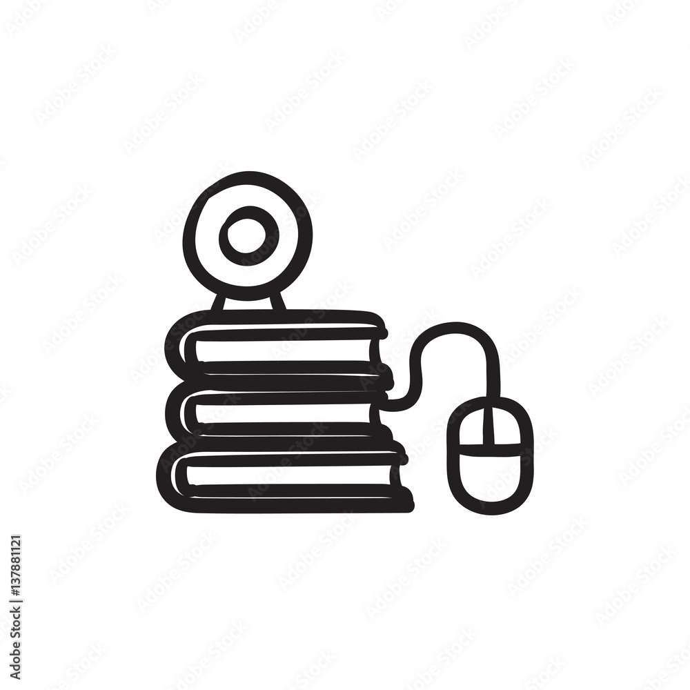 Online education sketch icon. Online education sketch icon.