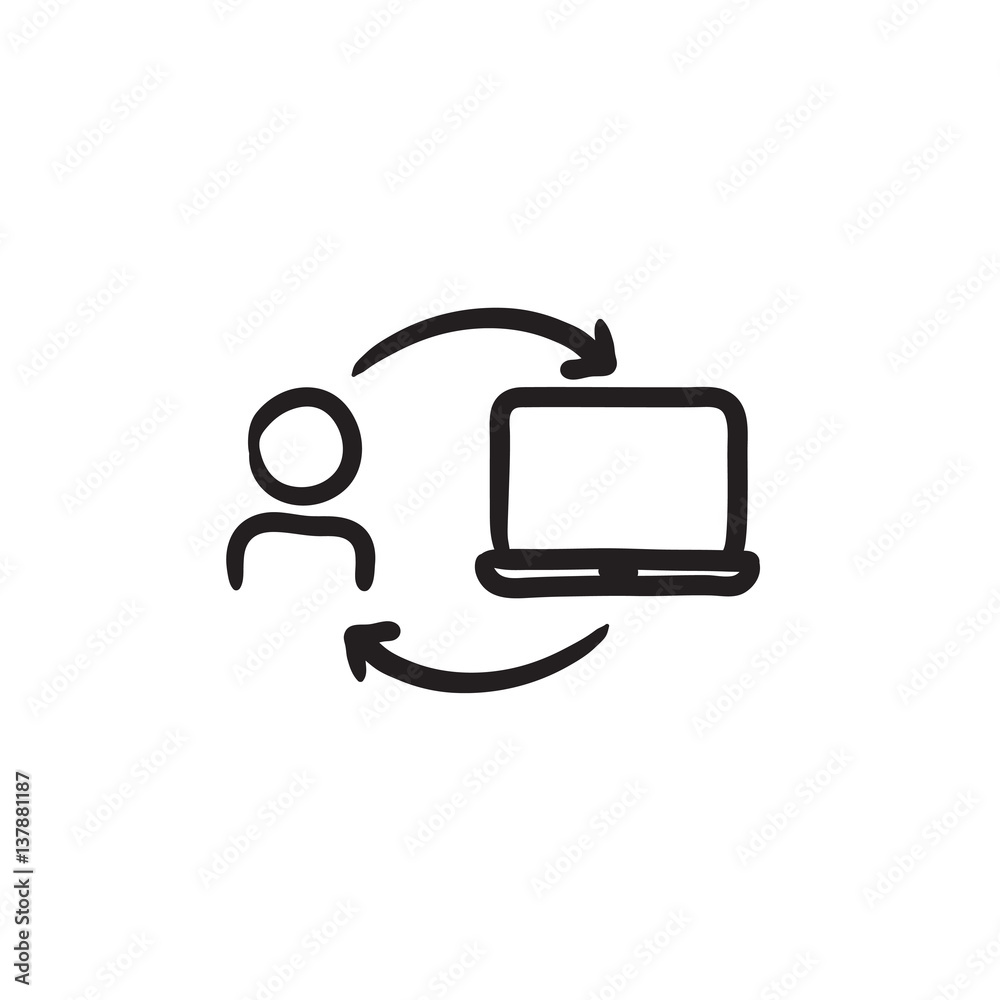 Online education sketch icon. Online education sketch icon.