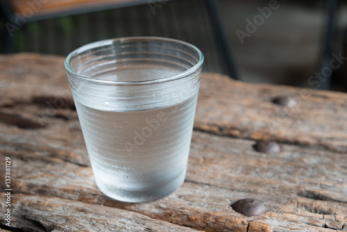 glass of water on a table