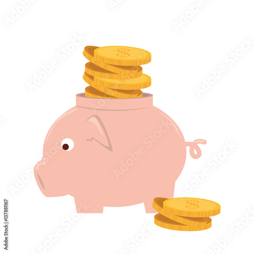 piggy savings money icon vector illustration design