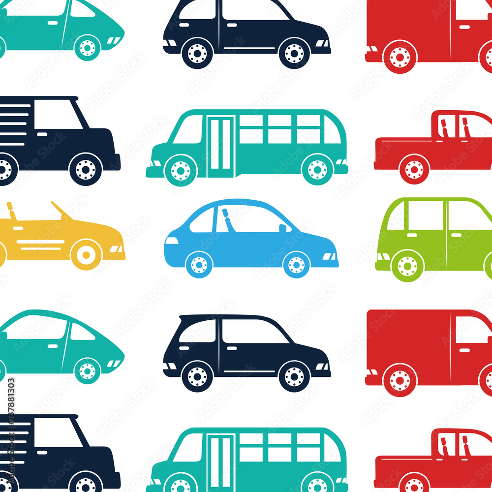 cars vehicles pattern isolated icon vector illustration design