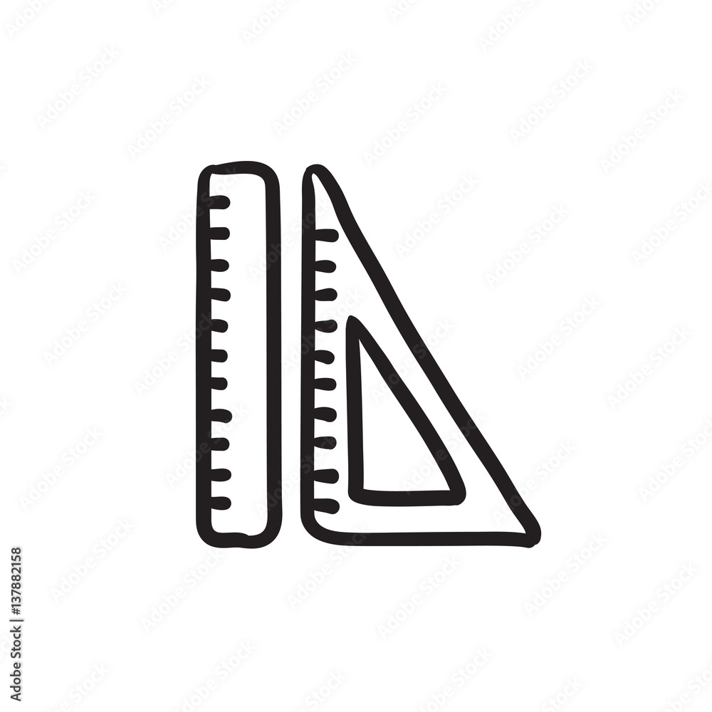 Rulers sketch icon.