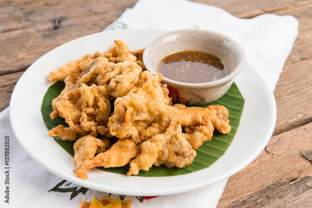 Homemade Deep Fried Mushrooms with Dipping Sauce Homemade Deep Fried Mushrooms with Dipping Sauce