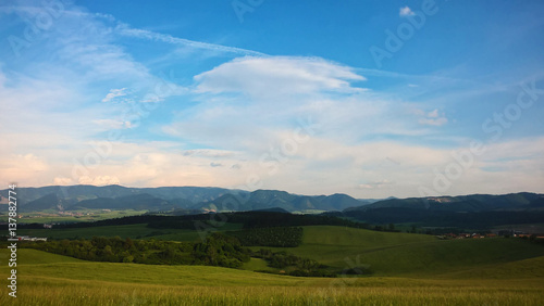 Dramatic clouds, sunrise and sunset in nature. Slovakia