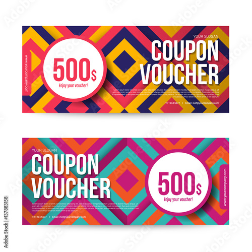 Wallpaper Mural Gift Voucher, Abstract background banner template full color, vector illustration Torontodigital.ca