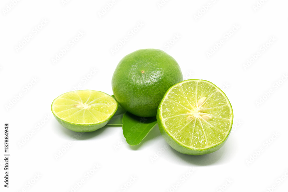 lemon, green lemon isolated on white background lemon, green lemon isolated on white background