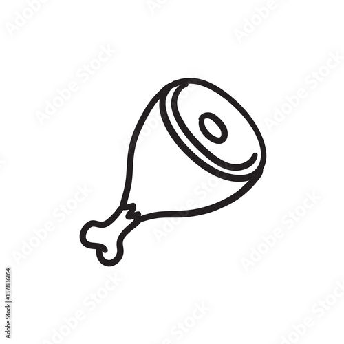Meat sketch icon.