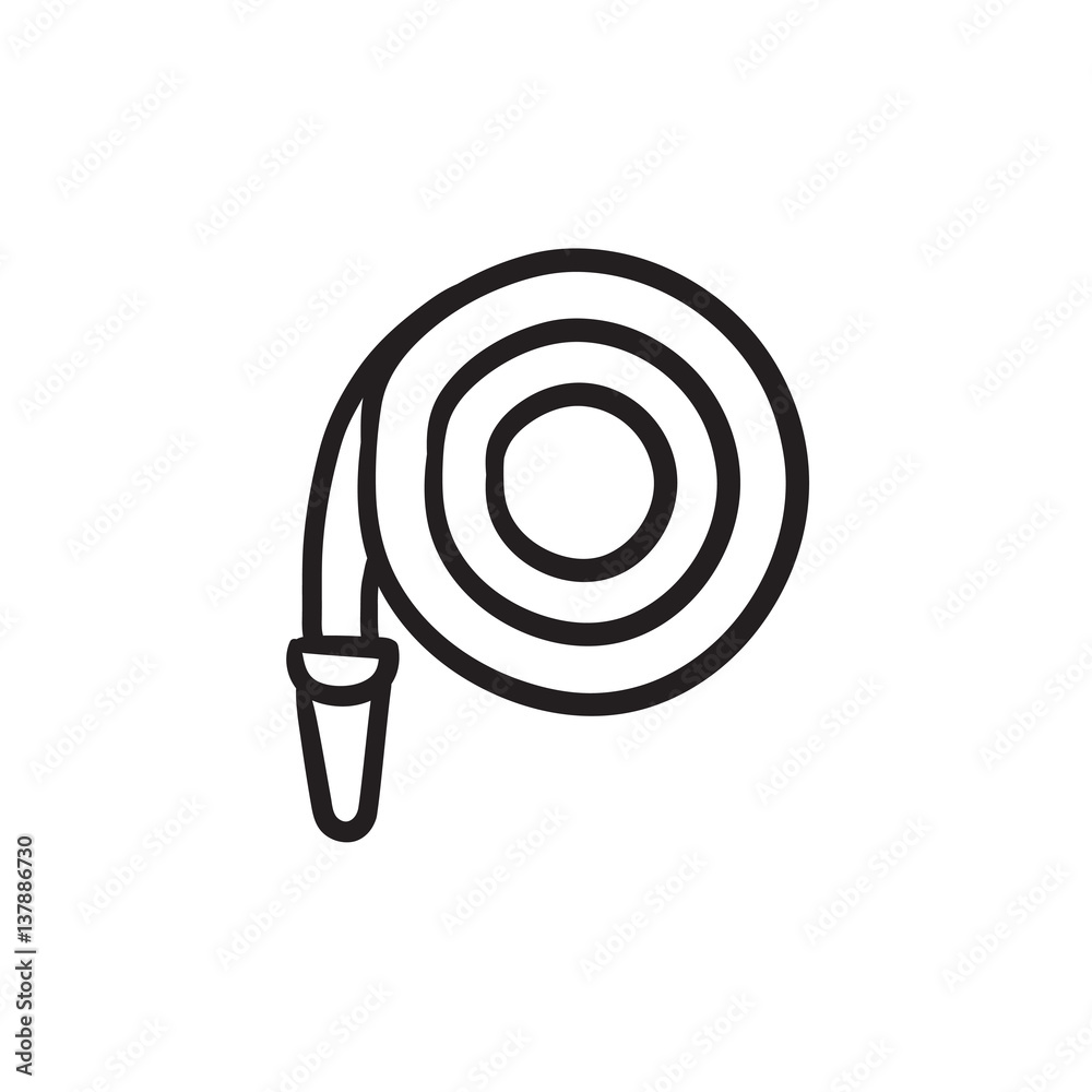 Firefighter hose sketch icon. Firefighter hose sketch icon.