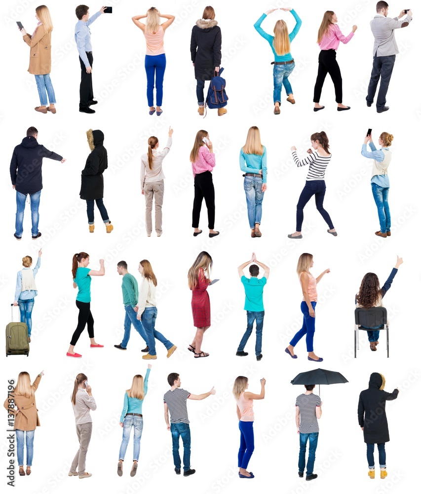 Collection Back view people . Collection Back view people .