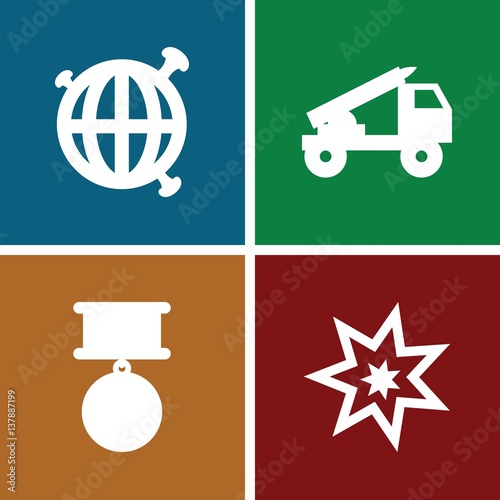 Set of 4 War filled icons
