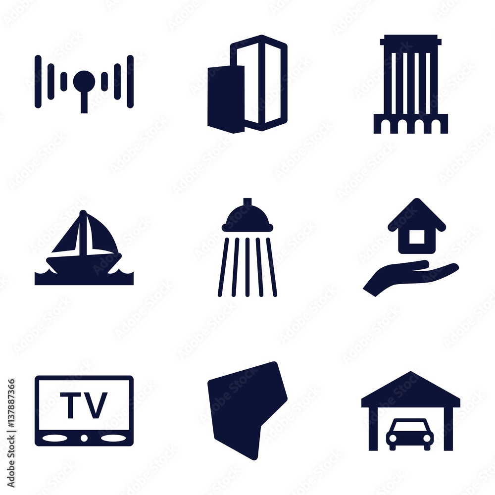 Set of 9 Real Estate filled icons