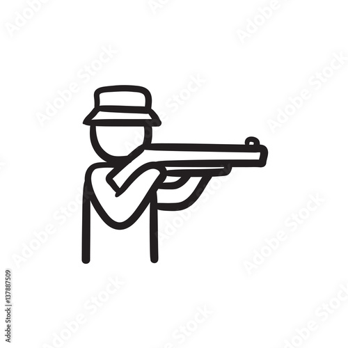 Hunter sketch icon.