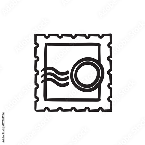 Philately sketch icon.