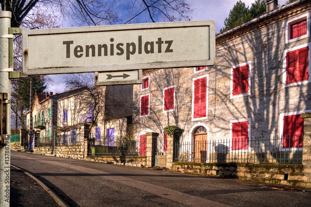 Schild 185 - Tennisplatz