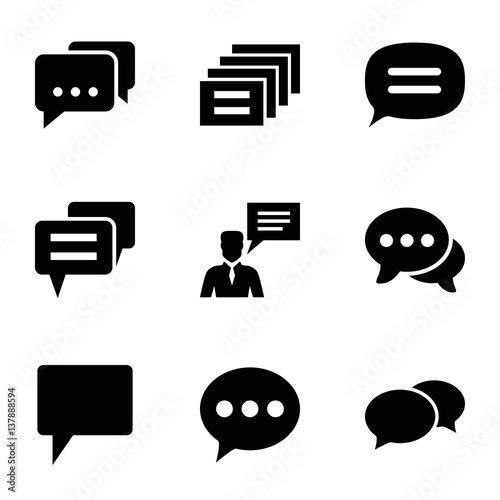 Set of 9 dialog filled icons