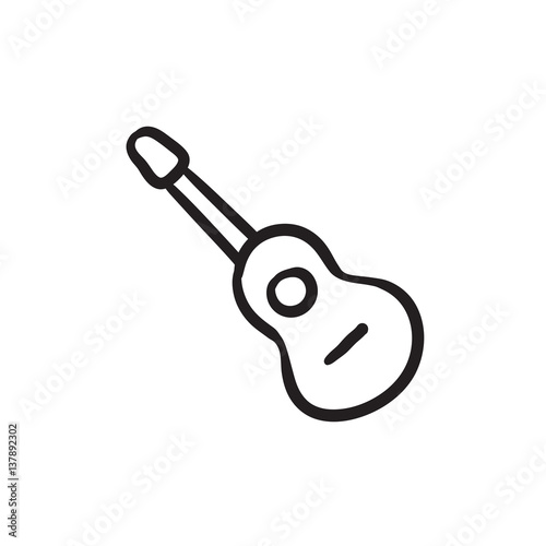 Acoustic guitar sketch icon.