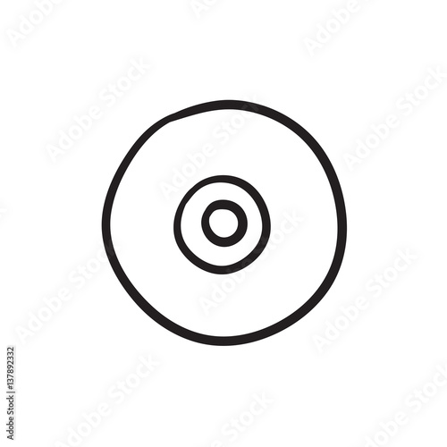 Reel tape deck player recorder sketch icon.