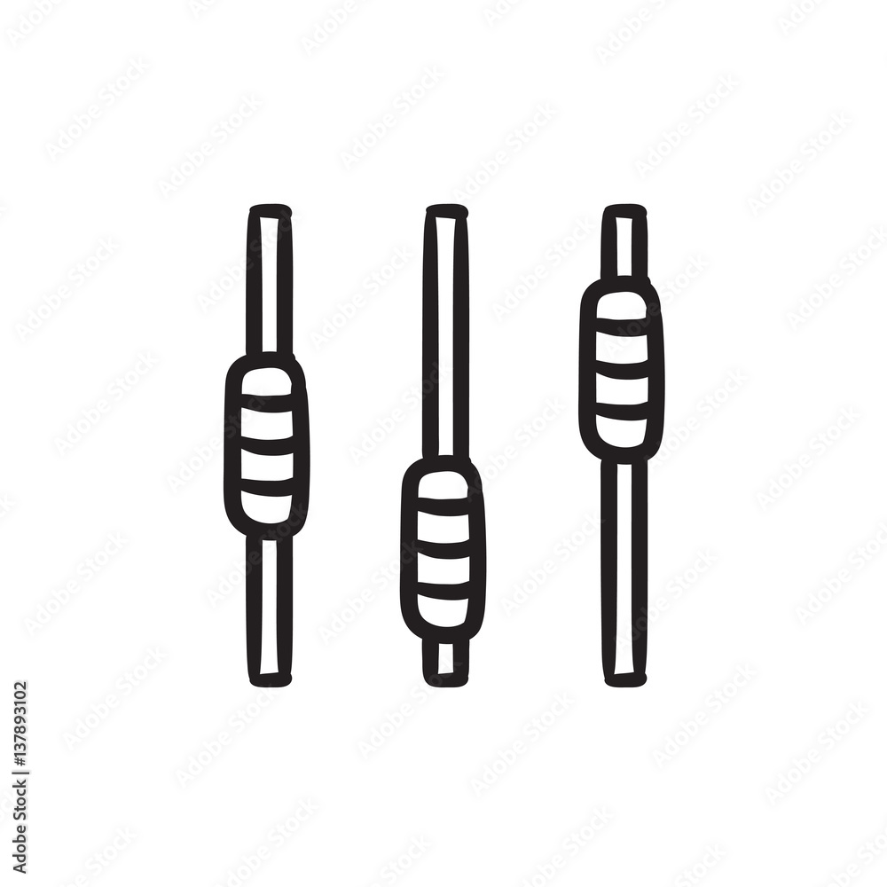 Sound mixer console sketch icon.