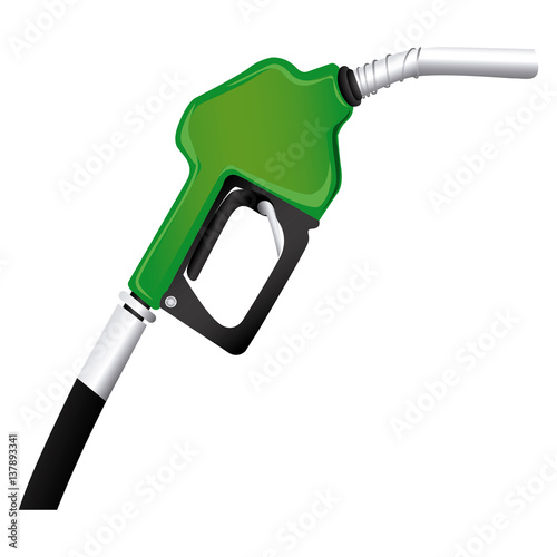 colorful silhouette with gasoline pump nozzle vector illustration