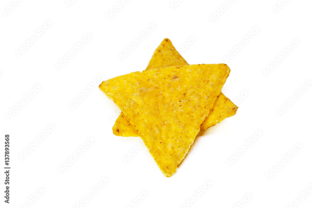 Fototapeta premium corn nachos on white background