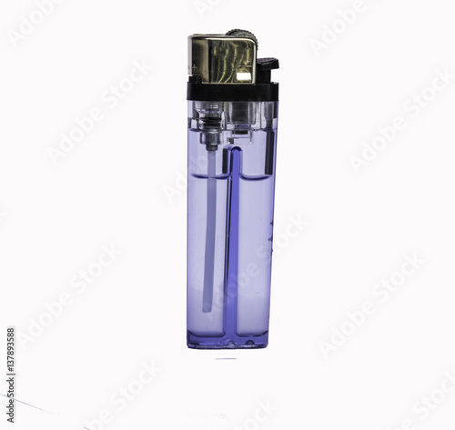 blue lighter on the white background