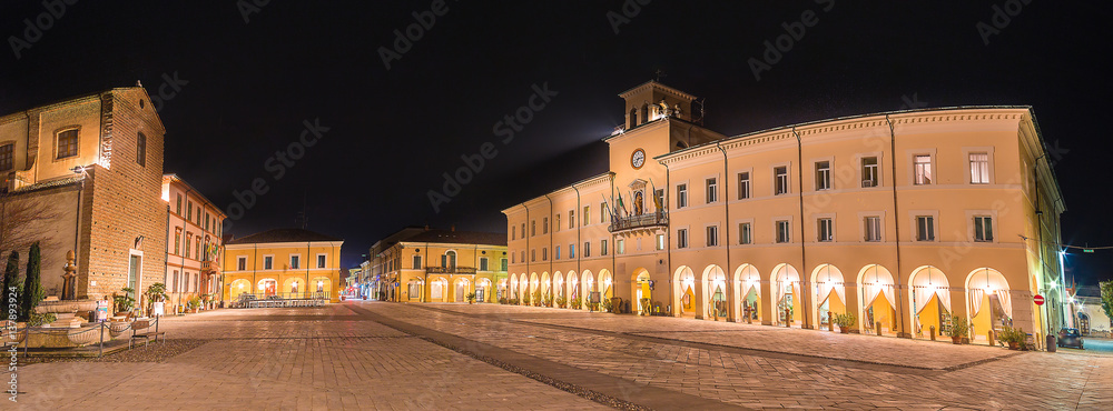 night view of small Italian town