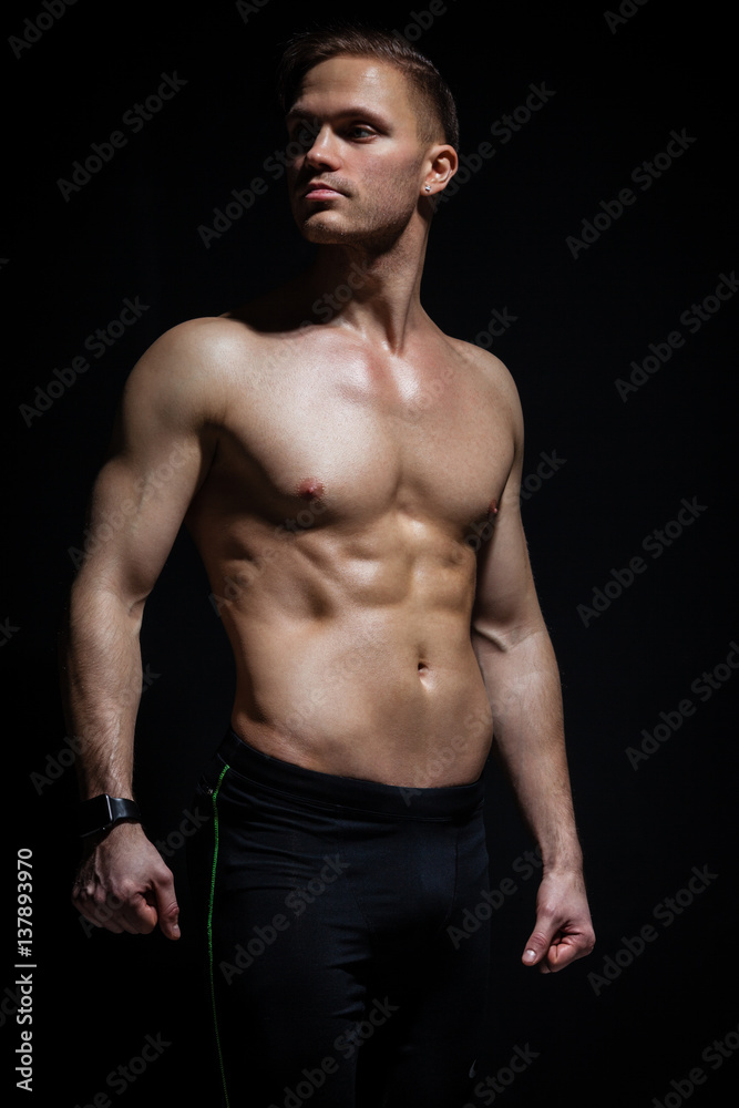 athletic man posing athletic man posing
