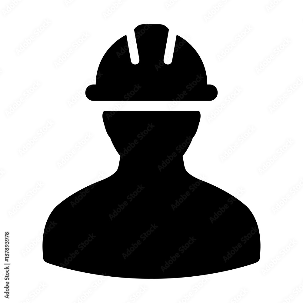 Naklejka premium Construction Worker Vector Icon illustration