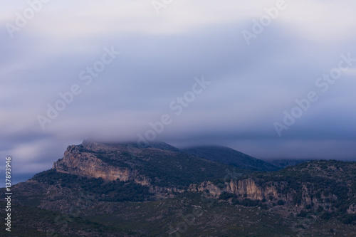 Punta Sa Pruna after sunset, Gennargentu National Park, Sardinia, Italy, November 2008 photo