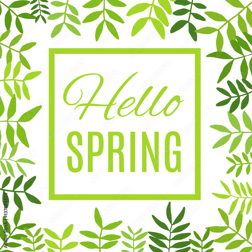 Hello spring greeting card.Vector illustration Hello spring greeting card.Vector illustration