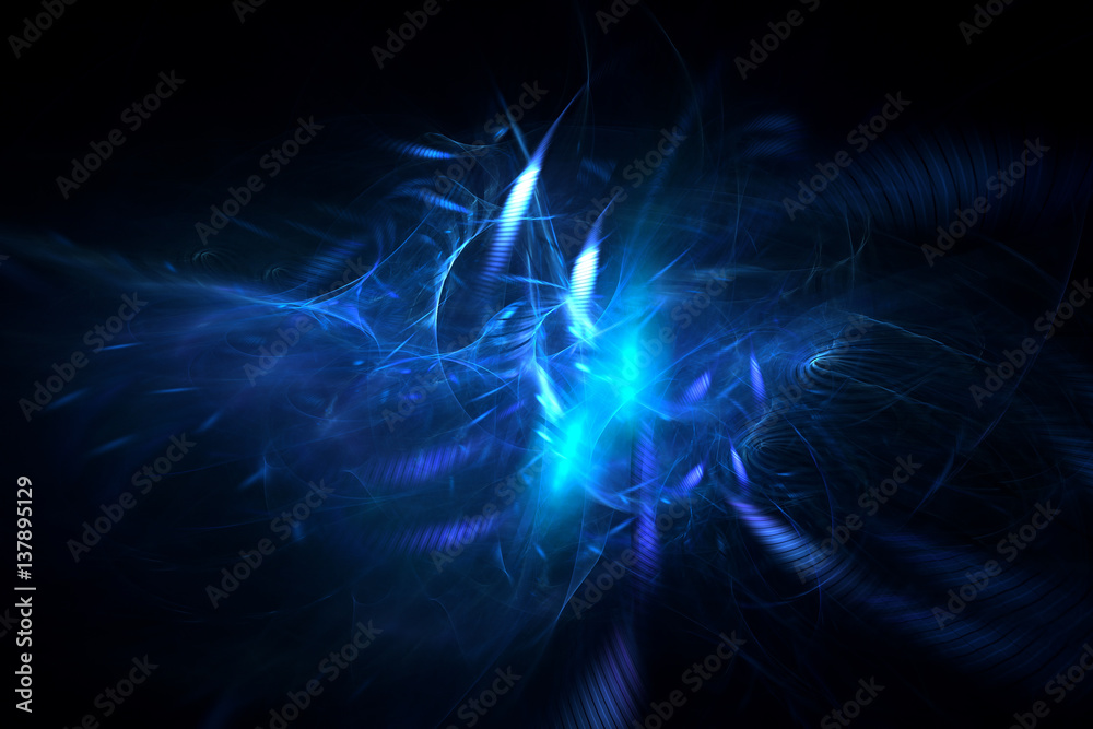 3D rendering abstract fractal light background
