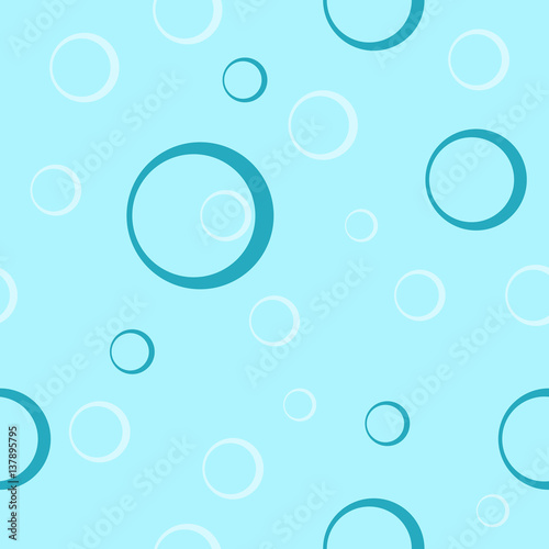 Seamless pattern of light blue bubbles