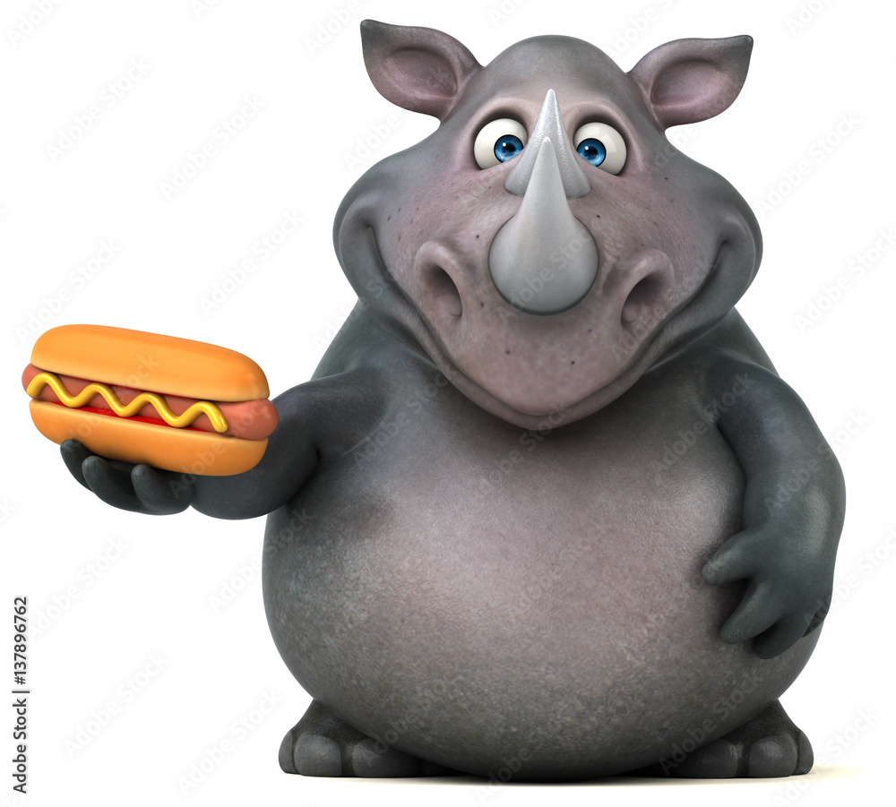 Naklejka premium Fun rhinoceros - 3D Illustration