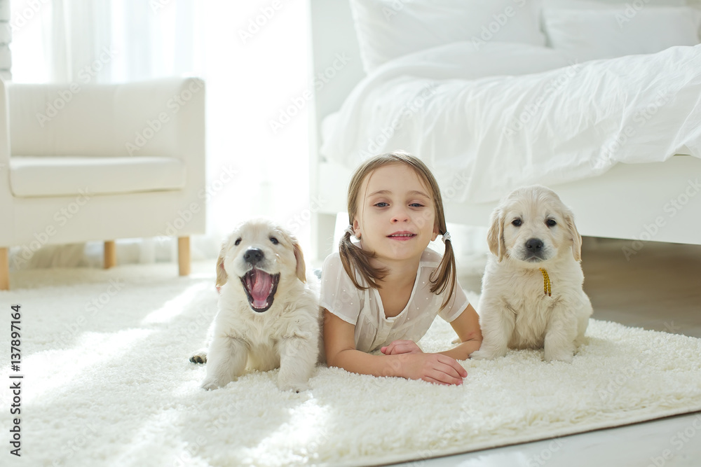 Child and dog 